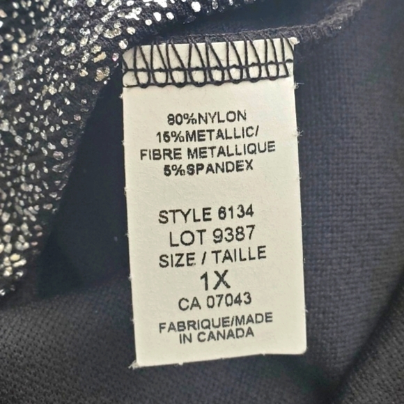 Nicole Miller Silver Gray Metallic Long Sleeve Sparkly Party Dress Plus 1X NEW - Picture 9 of 10